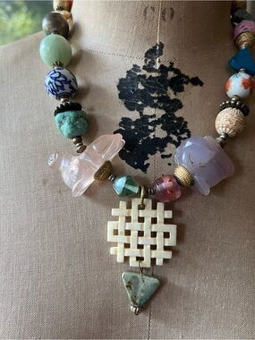 Handcrafted Multicolor Katrina gemstone Statement Necklace